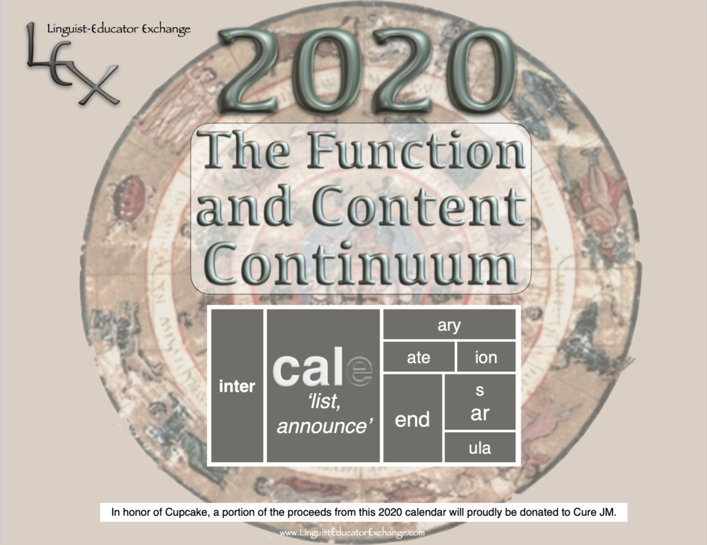 The Function & Content Continuum LEX Calendar