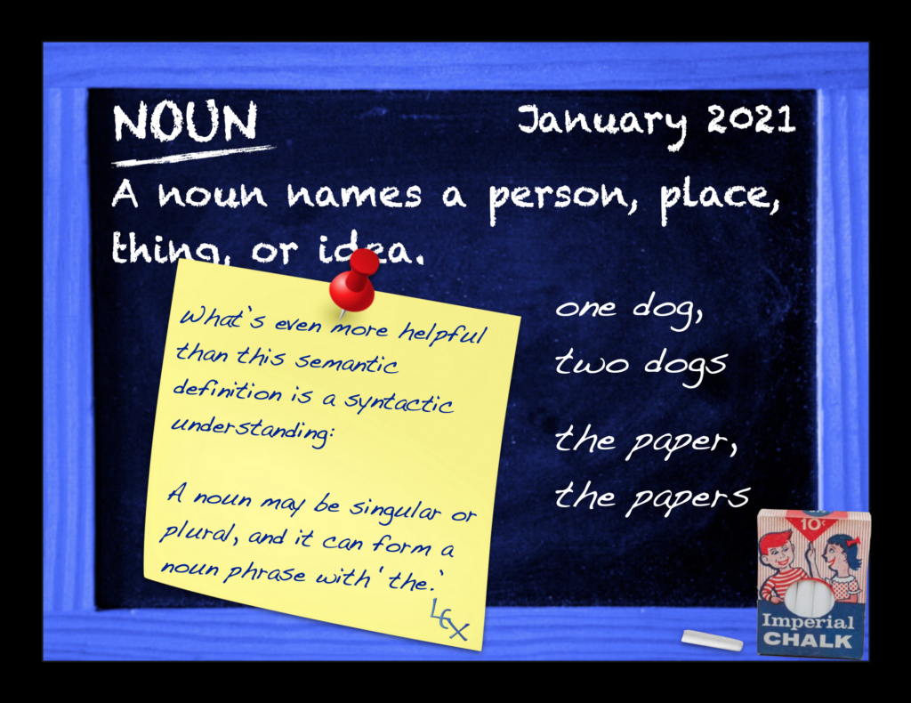 Grammendar January Page (Noun)