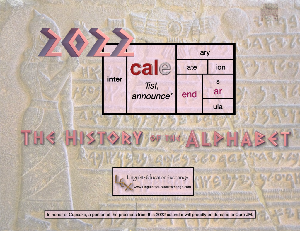 History of the Alphabet LEX Calendar
